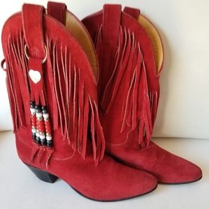 Justin red suede boots size 9 M